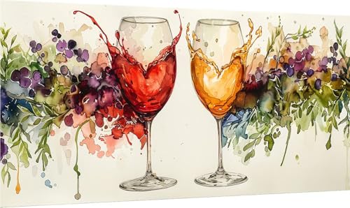 Diamond Painting Erwachsene Groß XXL Wein, Diamant Painting Bilder Tasse, 5D DIY Stickerei Cross Stickerei Bastelset Erwachsene, Full Drill Diamant Malerei für Deko Wohnzimmer Geschenke 45x90cm F-2545 von MAYINGOU