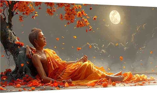 Diamond Painting Erwachsene Groß XXL Zen, Diamant Painting Bilder Mond, 5D DIY Stickerei Cross Stickerei Bastelset Erwachsene, Full Drill Diamant Malerei für Deko Wohnzimmer Geschenke 60x120cm V-9148 von MAYINGOU
