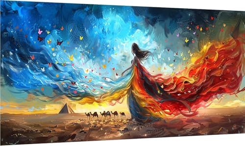 Diamond Painting Frau, 5D Diamond Painting Erwachsene Groß XXL Kamel, DIY Stickerei Cross Stickerei Set, Diamant Malerei Bastelset Erwachsene, Mosaikherstellung, für Deko Wohnzimmer 80x160cm C-4900 von MAYINGOU