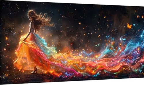 Diamond Painting Frau, 5D Diamond Painting Erwachsene Groß XXL Schmetterling, DIY Full Drill Stickerei Cross Stickerei Set, Diamant Malerei Bastelset Erwachsene, für Deko Wohnzimmer 100x200cm F-9466 Diamond Painting Frau, 5D Diamond Painting Erwachsene Groß XXL Schmetterling, DIY Full Drill Stickerei Cross Stickerei Set, Diamant Malerei Bastelset Erwachsene, für Deko Wohnzimmer 100x200cm F-9466 von MAYINGOU