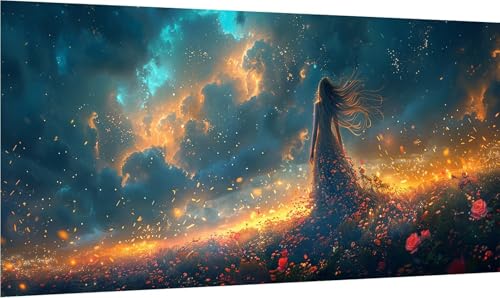 Diamond Painting Frau, 5D Diamond Painting Erwachsene Groß XXL Sonnenuntergang, DIY Full Drill Stickerei Cross Stickerei Set, Diamant Malerei Bastelset Erwachsene, für Deko Wohnzimmer 40x85cm 5-6710 von MAYINGOU