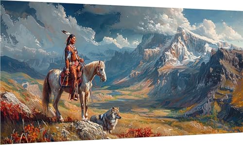 Diamond Painting Indisch, 5D Diamond Painting Erwachsene Groß XXL Berg, DIY Stickerei Cross Stickerei Set, Diamant Malerei Bastelset Erwachsene, Mosaikherstellung, für Deko Wohnzimmer 70x140cm 0-2708 von MAYINGOU