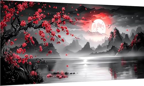 Diamond Painting Mond, 5D Diamond Painting Erwachsene Groß XXL Berg, DIY Stickerei Cross Stickerei Set, Diamant Malerei Bastelset Erwachsene, Mosaikherstellung, für Deko Wohnzimmer 80x160cm C-8627 von MAYINGOU