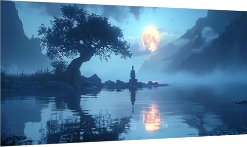 Diamond Painting Mond, 5D Diamond Painting Erwachsene Groß XXL Landschaft, DIY Full Drill Stickerei Cross Stickerei Set, Diamant Malerei Bastelset Erwachsene, für Deko Wohnzimmer 100x200cm 6-5567 von MAYINGOU