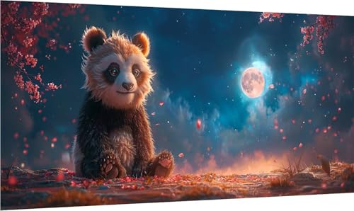 Diamond Painting Panda, 5D Diamond Painting Erwachsene Groß XXL Mond, DIY Stickerei Cross Stickerei Set, Diamant Malerei Bastelset Erwachsene, Mosaikherstellung, für Deko Wohnzimmer 40x70cm Y-6370 von MAYINGOU