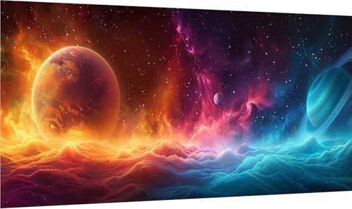 Diamond Painting Planet, 5D Diamond Painting Erwachsene Groß XXL Flamme, DIY Stickerei Cross Stickerei Set, Diamant Malerei Bastelset Erwachsene, Mosaikherstellung, für Deko Wohnzimmer 60x120cm L-5258 von MAYINGOU