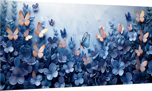 Diamond Painting Schmetterling, 5D Diamond Painting Erwachsene Groß XXL Blume, DIY Full Drill Stickerei Cross Stickerei Set, Diamant Malerei Bastelset Erwachsene, für Deko Wohnzimmer 40x85cm W-6197 von MAYINGOU
