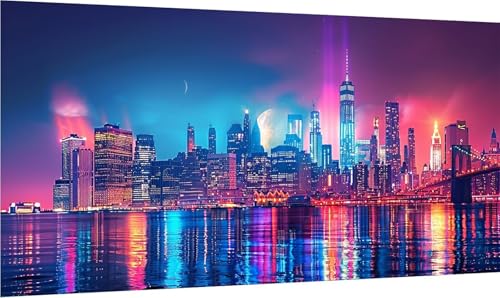 Diamond Painting Stadt, 5D Diamond Painting Erwachsene Groß XXL Landschaft, DIY Full Drill Stickerei Cross Stickerei Set, Diamant Malerei Bastelset Erwachsene, für Deko Wohnzimmer 40x80cm 3-1776 von MAYINGOU