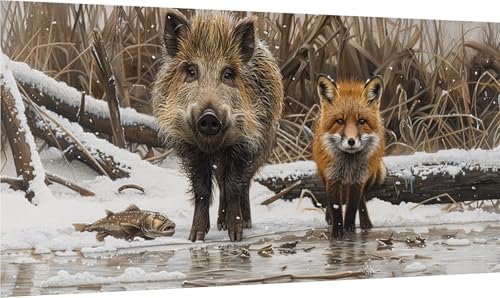 Diamond Painting Tier, 5D Diamond Painting Erwachsene Groß XXL Schneeszene, DIY Full Drill Stickerei Cross Stickerei Set, Diamant Malerei Bastelset Erwachsene, für Deko Wohnzimmer 100x200cm 5-5768 von MAYINGOU