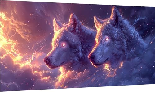 Diamond Painting Wolf, 5D Diamond Painting Erwachsene Groß XXL Tier, DIY Stickerei Cross Stickerei Set, Diamant Malerei Bastelset Erwachsene, Mosaikherstellung, für Deko Wohnzimmer 100x200cm U-6088 Diamond Painting Wolf, 5D Diamond Painting Erwachsene Groß XXL Tier, DIY Stickerei Cross Stickerei Set, Diamant Malerei Bastelset Erwachsene, Mosaikherstellung, für Deko Wohnzimmer 100x200cm U-6088 von MAYINGOU