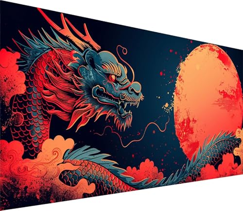 Diamond Painting XXL 100x200cm, Diamond Painting Erwachsene Drachen, DIY Basteln Erwachsene Sonne, Full Diamant Kunst Malerei Stickerei Set, Painting für Deko Wohnzimmer und Wanddeko Geschenke 1-8985 von MAYINGOU