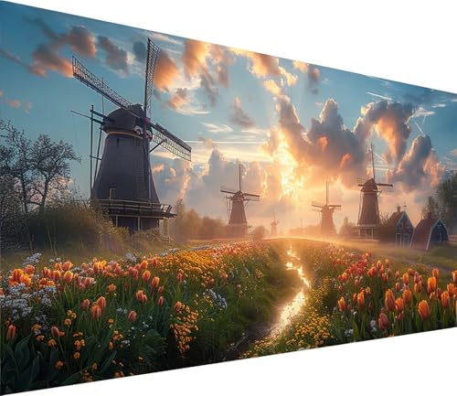 Diamond Painting XXL 100x200cm, Diamond Painting Erwachsene Sonnenuntergang, DIY Basteln Erwachsene Blume, Full Diamant Kunst Malerei Stickerei Set, Deko Wohnzimmer und Wanddeko Geschenke C-9585 von MAYINGOU