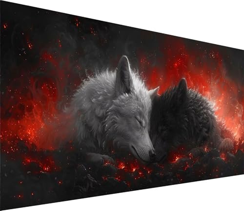Diamond Painting XXL 100x200cm, Diamond Painting Erwachsene Wolf, DIY Basteln Erwachsene Tier, Full Diamant Kunst Malerei Stickerei Set, Painting für Deko Wohnzimmer und Wanddeko Geschenke 4-6671 von MAYINGOU