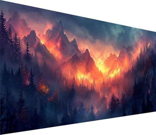 Diamond Painting XXL 100x300cm, Diamond Painting Erwachsene Berg, DIY Basteln Erwachsene Wald, Full Diamant Kunst Malerei Stickerei Set, für Deko Wohnzimmer und Wanddeko, Geschenke für Frauen F-2364 von MAYINGOU