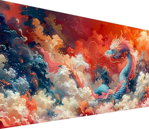 Diamond Painting XXL 100x300cm, Diamond Painting Erwachsene Drachen, DIY Basteln Erwachsene Wolke, Full Diamant Kunst Malerei Stickerei Set, Painting für Deko Wohnzimmer und Wanddeko Geschenke 8-7149 von MAYINGOU
