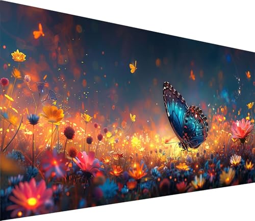 Diamond Painting XXL 100x300cm, Diamond Painting Erwachsene Schmetterling, DIY Basteln Erwachsene Blume, Full Diamant Kunst Malerei Stickerei Set, Deko Wohnzimmer und Wanddeko Geschenke 3-2718 von MAYINGOU