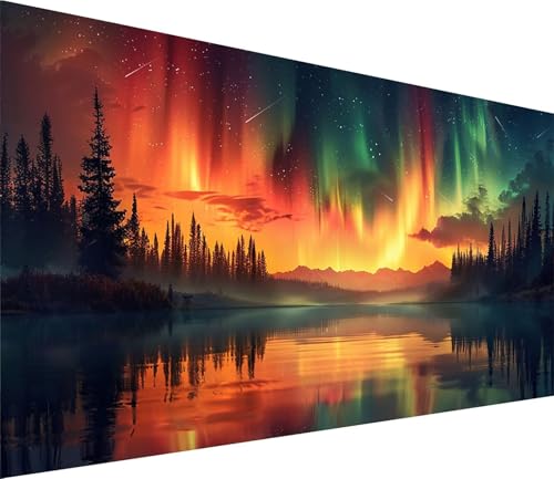 Diamond Painting XXL 100x300cm, Diamond Painting Erwachsene Sonnenuntergang, DIY Basteln Erwachsene Aurora, Full Diamant Kunst Malerei Stickerei Set, Deko Wohnzimmer und Wanddeko Geschenke 1-2366 von MAYINGOU