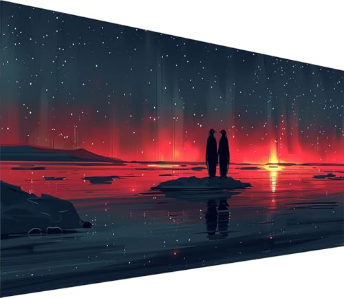 Diamond Painting XXL 100x300cm, Diamond Painting Erwachsene Sonnenuntergang, DIY Basteln Erwachsene Pinguin, Full Diamant Kunst Malerei Stickerei Set, Deko Wohnzimmer und Wanddeko Geschenke 2-2935 von MAYINGOU