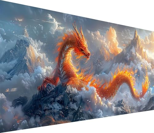 Diamond Painting XXL 30x60cm, Diamond Painting Erwachsene Drachen, DIY Basteln Erwachsene Berg, Full Diamant Kunst Malerei Stickerei Set, für Deko Wohnzimmer und Wanddeko, Geschenke für Frauen C-4786 von MAYINGOU