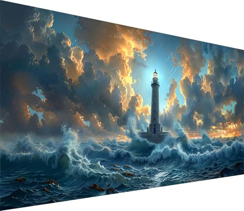 Diamond Painting XXL 30x60cm, Diamond Painting Erwachsene Leuchtturm, DIY Basteln Erwachsene Ozean, Full Diamant Kunst Malerei Stickerei Set, Painting für Deko Wohnzimmer und Wanddeko Geschenke H-1869 von MAYINGOU