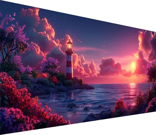 Diamond Painting XXL 30x60cm, Diamond Painting Erwachsene Leuchtturm, DIY Basteln Erwachsene Sonnenuntergang, Full Diamant Kunst Malerei Stickerei Set, Deko Wohnzimmer und Wanddeko Geschenke 9-3213 von MAYINGOU