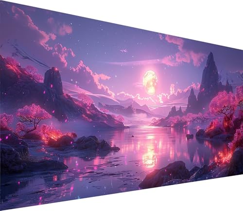 Diamond Painting XXL 30x60cm, Diamond Painting Erwachsene Mond, DIY Basteln Erwachsene Rivers, Full Diamant Kunst Malerei Stickerei Set, für Deko Wohnzimmer und Wanddeko, Geschenke für Frauen 4-3823 von MAYINGOU