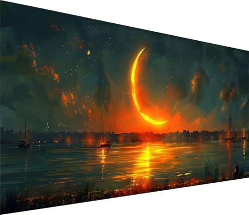 Diamond Painting XXL 30x60cm, Diamond Painting Erwachsene Mond, DIY Basteln Erwachsene Rivers, Full Diamant Kunst Malerei Stickerei Set, für Deko Wohnzimmer und Wanddeko, Geschenke für Frauen Z-5967 von MAYINGOU