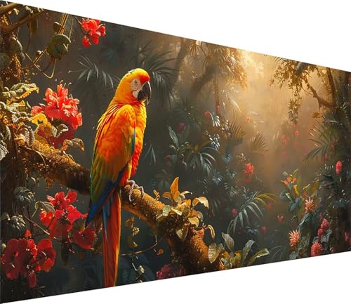 Diamond Painting XXL 30x60cm, Diamond Painting Erwachsene Papagei, DIY Basteln Erwachsene Wald, Full Diamant Kunst Malerei Stickerei Set, für Deko Wohnzimmer und Wanddeko, Geschenke für Frauen 7-9768 von MAYINGOU