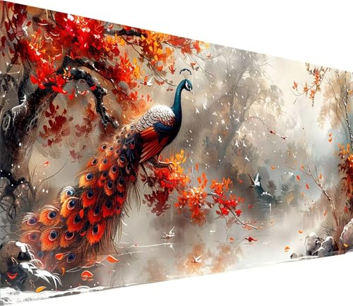 Diamond Painting XXL 30x60cm, Diamond Painting Erwachsene Pfau, DIY Basteln Erwachsene Vogel, Full Diamant Kunst Malerei Stickerei Set, Painting für Deko Wohnzimmer und Wanddeko Geschenke O-3221 von MAYINGOU