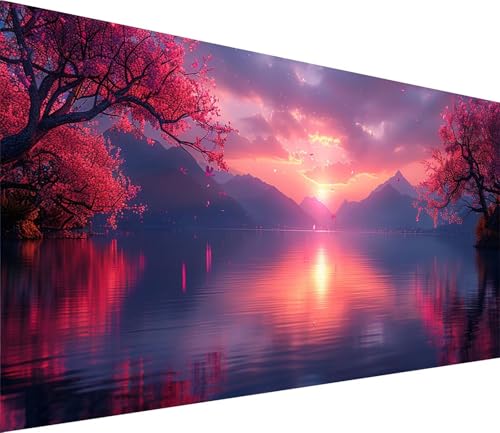 Diamond Painting XXL 30x60cm, Diamond Painting Erwachsene Sonnenuntergang, DIY Basteln Erwachsene Rivers, Full Diamant Kunst Malerei Stickerei Set, Deko Wohnzimmer und Wanddeko Geschenke 2-2236 von MAYINGOU