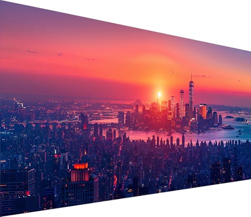 Diamond Painting XXL 30x60cm, Diamond Painting Erwachsene Sonnenuntergang, DIY Basteln Erwachsene Stadt, Full Diamant Kunst Malerei Stickerei Set, Deko Wohnzimmer und Wanddeko Geschenke A-6135 von MAYINGOU