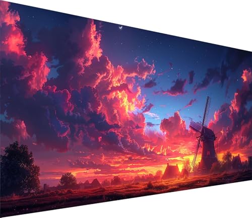 Diamond Painting XXL 30x60cm, Diamond Painting Erwachsene Sonnenuntergang, DIY Basteln Erwachsene Wolke, Full Diamant Kunst Malerei Stickerei Set, Deko Wohnzimmer und Wanddeko Geschenke I-7333 von MAYINGOU