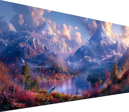 Diamond Painting XXL 40x80cm, Diamond Painting Erwachsene Berg, DIY Basteln Erwachsene Landschaft, Full Diamant Kunst Malerei Stickerei Set, Painting für Deko Wohnzimmer und Wanddeko Geschenke 2-1008 von MAYINGOU
