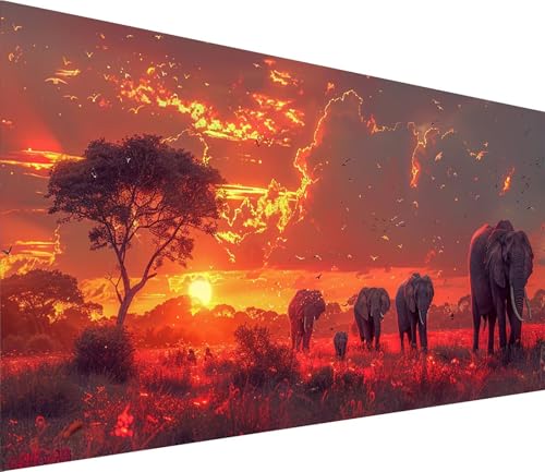 Diamond Painting XXL 40x80cm, Diamond Painting Erwachsene Elefant, DIY Basteln Erwachsene Baum, Full Diamant Kunst Malerei Stickerei Set, Painting für Deko Wohnzimmer und Wanddeko Geschenke E-1461 von MAYINGOU