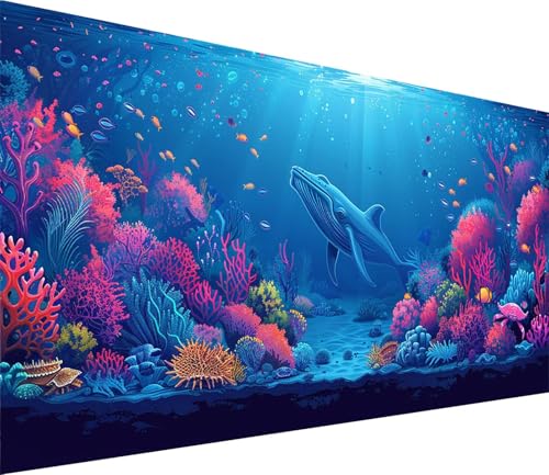 Diamond Painting XXL 40x80cm, Diamond Painting Erwachsene Meeresbodenlebewesen, DIY Basteln Erwachsene Wal, Full Diamant Kunst Malerei Stickerei Set, Deko Wohnzimmer und Wanddeko Geschenke G-9075 von MAYINGOU