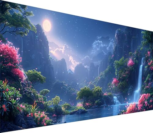 Diamond Painting XXL 45x90cm, Diamond Painting Erwachsene Berg, DIY Basteln Erwachsene Rivers, Full Diamant Kunst Malerei Stickerei Set, Painting für Deko Wohnzimmer und Wanddeko Geschenke D-6715 von MAYINGOU
