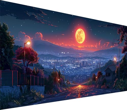 Diamond Painting XXL 45x90cm, Diamond Painting Erwachsene Mond, DIY Basteln Erwachsene Landschaft, Full Diamant Kunst Malerei Stickerei Set, Painting für Deko Wohnzimmer und Wanddeko Geschenke 3-3866 von MAYINGOU