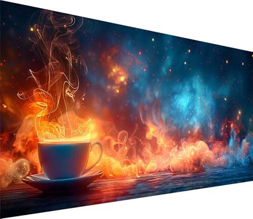 Diamond Painting XXL 50x100cm, Diamond Painting Erwachsene Flamme, DIY Basteln Erwachsene Tasse, Full Diamant Kunst Malerei Stickerei Set, Painting für Deko Wohnzimmer und Wanddeko Geschenke 1-4865 von MAYINGOU
