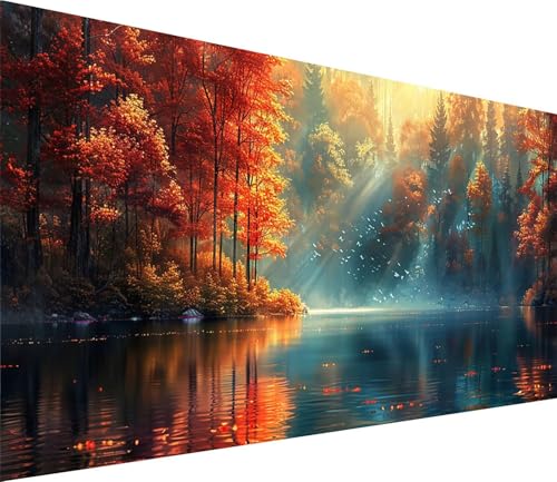 Diamond Painting XXL 50x100cm, Diamond Painting Erwachsene Rivers, DIY Basteln Erwachsene Wald, Full Diamant Kunst Malerei Stickerei Set, Painting für Deko Wohnzimmer und Wanddeko Geschenke 9-5927 von MAYINGOU