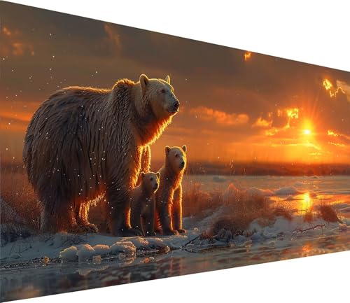 Diamond Painting XXL 50x100cm, Diamond Painting Erwachsene Sonnenuntergang, DIY Basteln Erwachsene BäR, Full Diamant Kunst Malerei Stickerei Set, Painting Deko Wohnzimmer und Wanddeko Geschenke 3-5965 von MAYINGOU