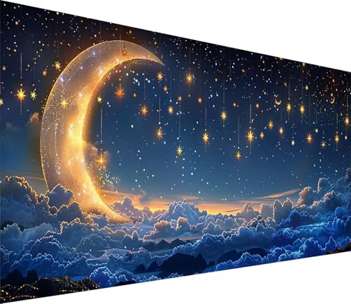 Diamond Painting XXL 60x120cm, Diamond Painting Erwachsene Mond, DIY Basteln Erwachsene Wolke, Full Diamant Kunst Malerei Stickerei Set, für Deko Wohnzimmer und Wanddeko, Geschenke für Frauen 1-8553 von MAYINGOU