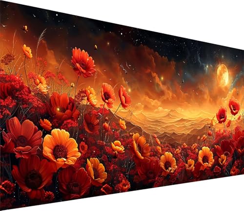 Diamond Painting XXL 60x120cm, Diamond Painting Erwachsene Sonnenuntergang, DIY Basteln Erwachsene Blume, Full Diamant Kunst Malerei Stickerei Set, Deko Wohnzimmer und Wanddeko Geschenke 6-4553 von MAYINGOU