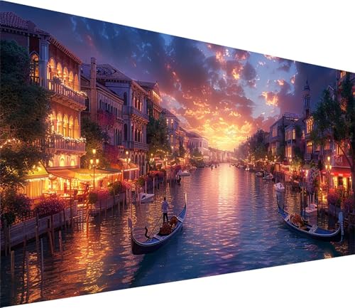 Diamond Painting XXL 60x120cm, Diamond Painting Erwachsene Sonnenuntergang, DIY Basteln Erwachsene Venedig, Full Diamant Kunst Malerei Stickerei Set, Deko Wohnzimmer und Wanddeko Geschenke F-9268 Diamond Painting XXL 60x120cm, Diamond Painting Erwachsene Sonnenuntergang, DIY Basteln Erwachsene Venedig, Full Diamant Kunst Malerei Stickerei Set, Deko Wohnzimmer und Wanddeko Geschenke F-9268 von MAYINGOU