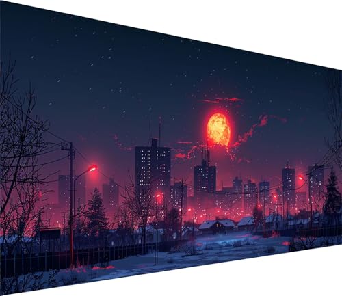 Diamond Painting XXL 60x120cm, Diamond Painting Erwachsene Stadt, DIY Basteln Erwachsene Mond, Full Diamant Kunst Malerei Stickerei Set, für Deko Wohnzimmer und Wanddeko, Geschenke für Frauen P-2207 von MAYINGOU