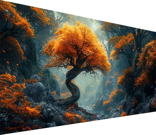 Diamond Painting XXL 70x140cm, Diamond Painting Erwachsene Baum, DIY Basteln Erwachsene Pflanzen, Full Diamant Kunst Malerei Stickerei Set, Deko Wohnzimmer und Wanddeko, Geschenke für Frauen S-7740 von MAYINGOU