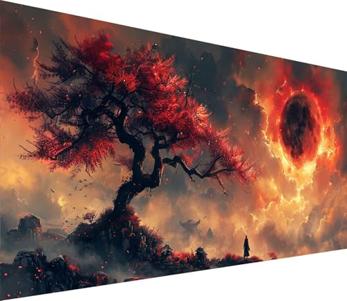 Diamond Painting XXL 70x140cm, Diamond Painting Erwachsene Baum, DIY Basteln Erwachsene Samurai, Full Diamant Kunst Malerei Stickerei Set, Painting für Deko Wohnzimmer und Wanddeko Geschenke 9-9562 von MAYINGOU
