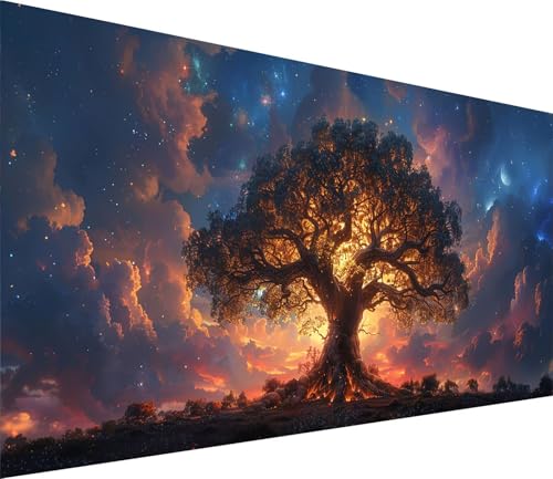 Diamond Painting XXL 70x140cm, Diamond Painting Erwachsene Baum Des Lebens, DIY Basteln Erwachsene Wolke, Full Diamant Kunst Malerei Stickerei Set, Deko Wohnzimmer und Wanddeko Geschenke 3-4933 von MAYINGOU