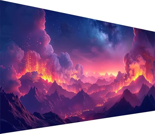 Diamond Painting XXL 70x140cm, Diamond Painting Erwachsene Berg, DIY Basteln Erwachsene Flamme, Full Diamant Kunst Malerei Stickerei Set, für Deko Wohnzimmer und Wanddeko, Geschenke für Frauen W-1001 von MAYINGOU