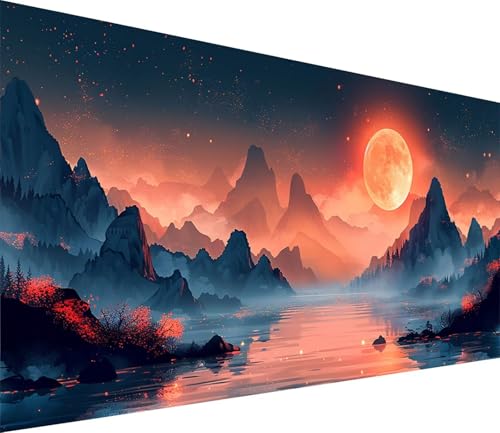 Diamond Painting XXL 70x140cm, Diamond Painting Erwachsene Berg, DIY Basteln Erwachsene Rivers, Full Diamant Kunst Malerei Stickerei Set, Painting für Deko Wohnzimmer und Wanddeko Geschenke 6-1237 von MAYINGOU