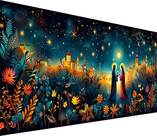 Diamond Painting XXL 70x140cm, Diamond Painting Erwachsene Gott, DIY Basteln Erwachsene Blume, Full Diamant Kunst Malerei Stickerei Set, Painting für Deko Wohnzimmer und Wanddeko Geschenke 6-4934 von MAYINGOU